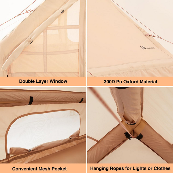 Четириместна палатка Tourus AirCamp X3 – идеална за къмпинг с приятели