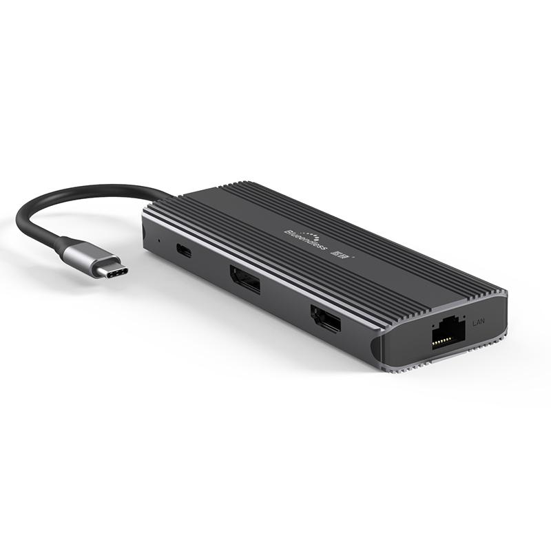 Алуминиев USB Хъб 12в1 USB Type C, Atron BS - HP1201, Мултифункционален - Atron