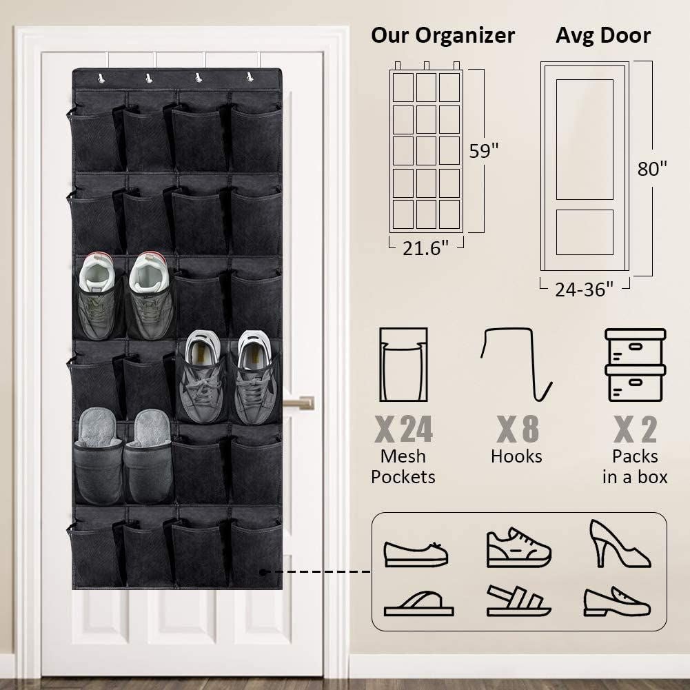 Органайзер за Съхранение на Обувки с 24 Джоба, Черен - Atron - Atron