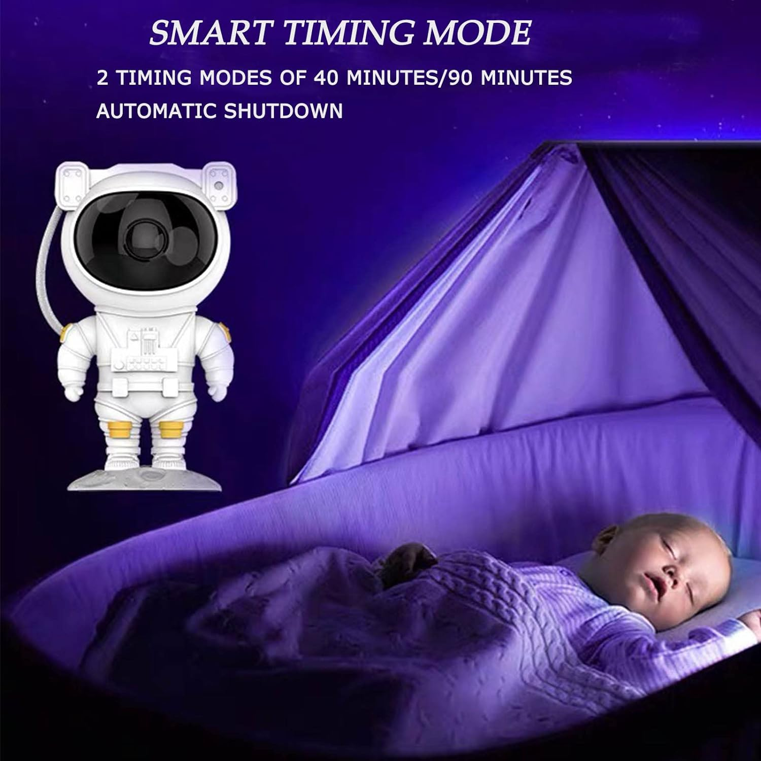 Светлинен проектор, Звездно небе и галактики Астронавт с дистанционно управление