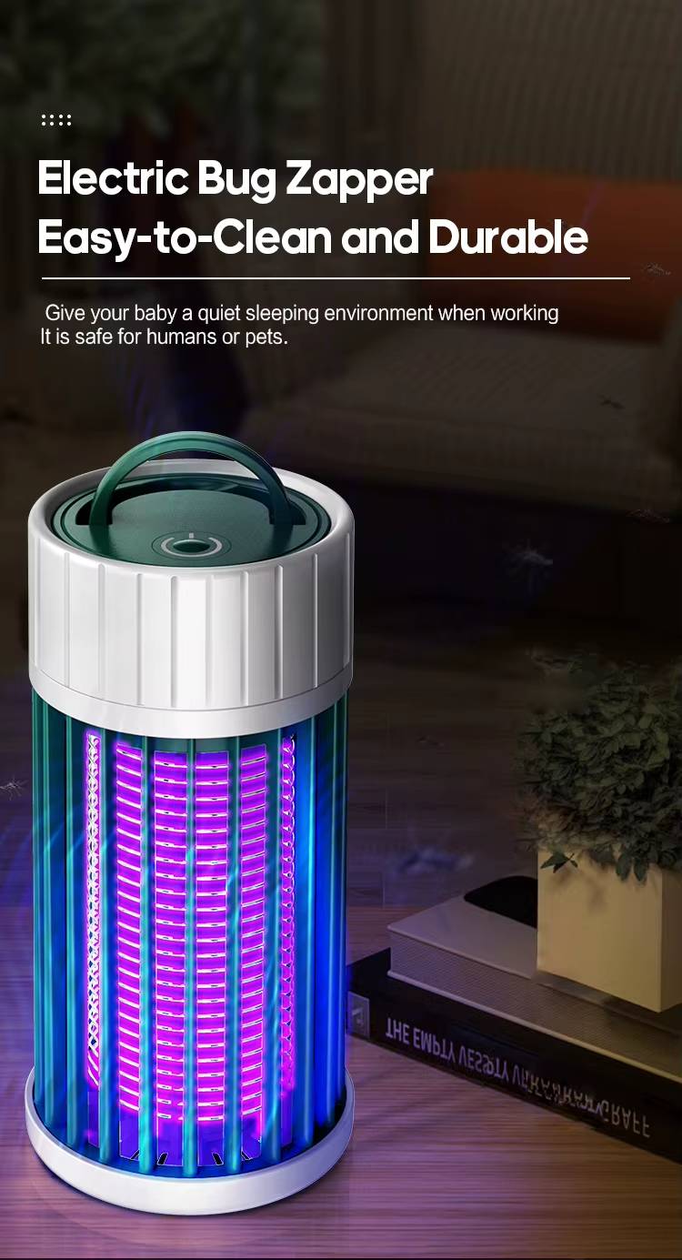 Лампа против насекоми BG-003 с текст Electric Bug Zapper – Easy-to-Clean and Durable, подходяща за безопасна употреба в дома