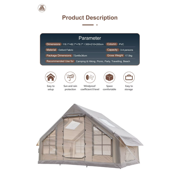 Семейна палатка Tourus AirCamp X3 – идеална за къмпинг с деца