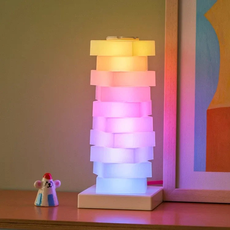 RGB детска нощна лампа с въртящи се триъгълници 360 градуса