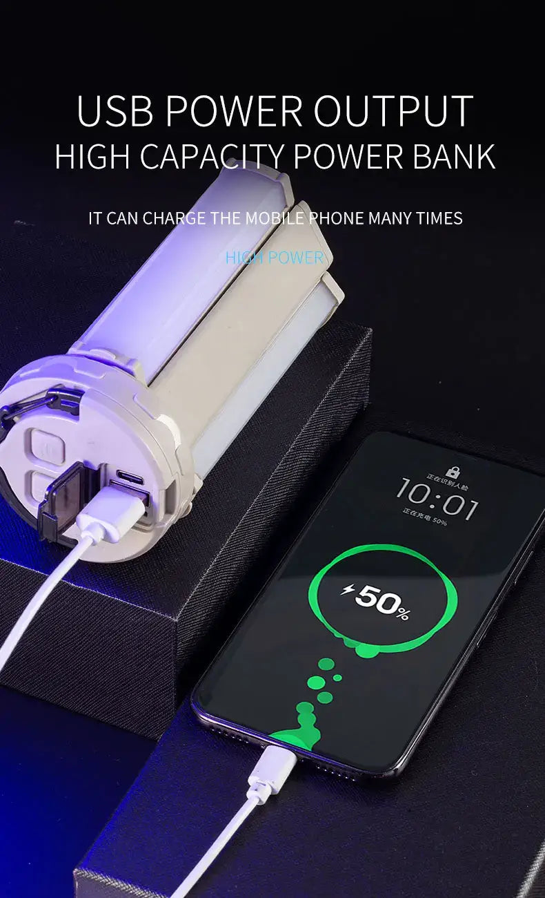 Използване на лампата X6608 като външна батерия (Power Bank) за зареждане на смартфон чрез USB порт.