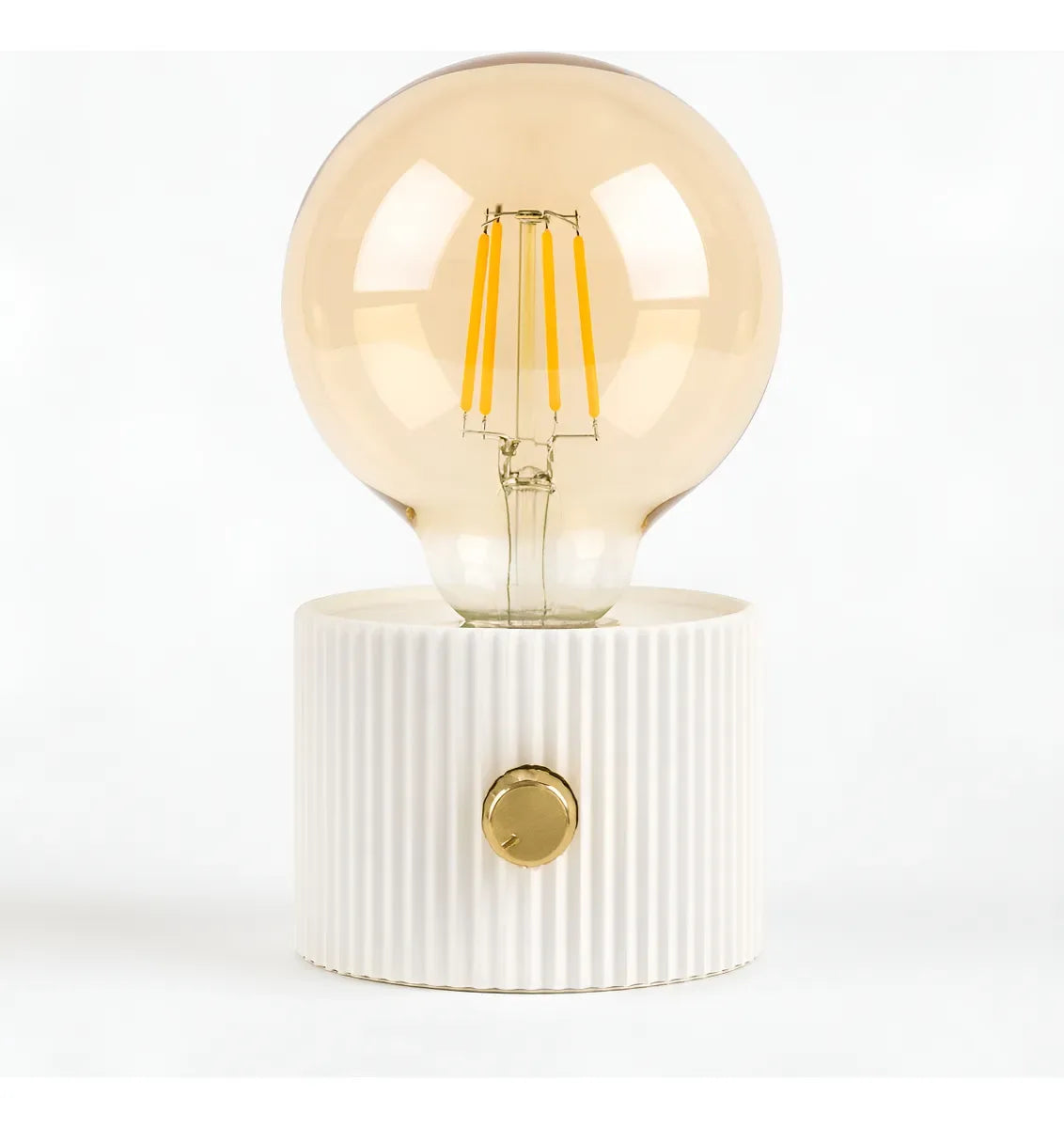 нощна лампа за спалня Edison ребрена основа златист димер