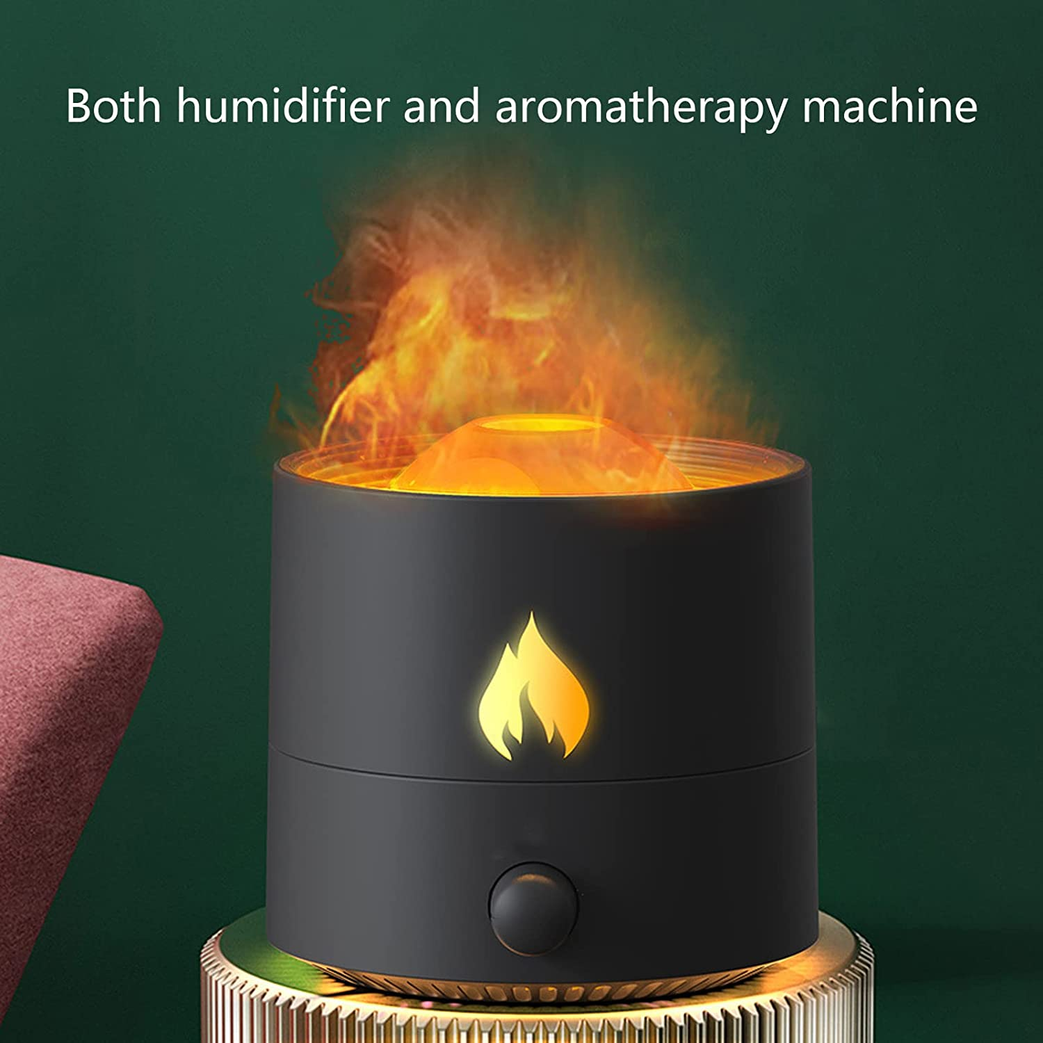 Арома дифузер и овлажнител за въздух с ефекти на пламък и вулкан, Vein, 180 мл