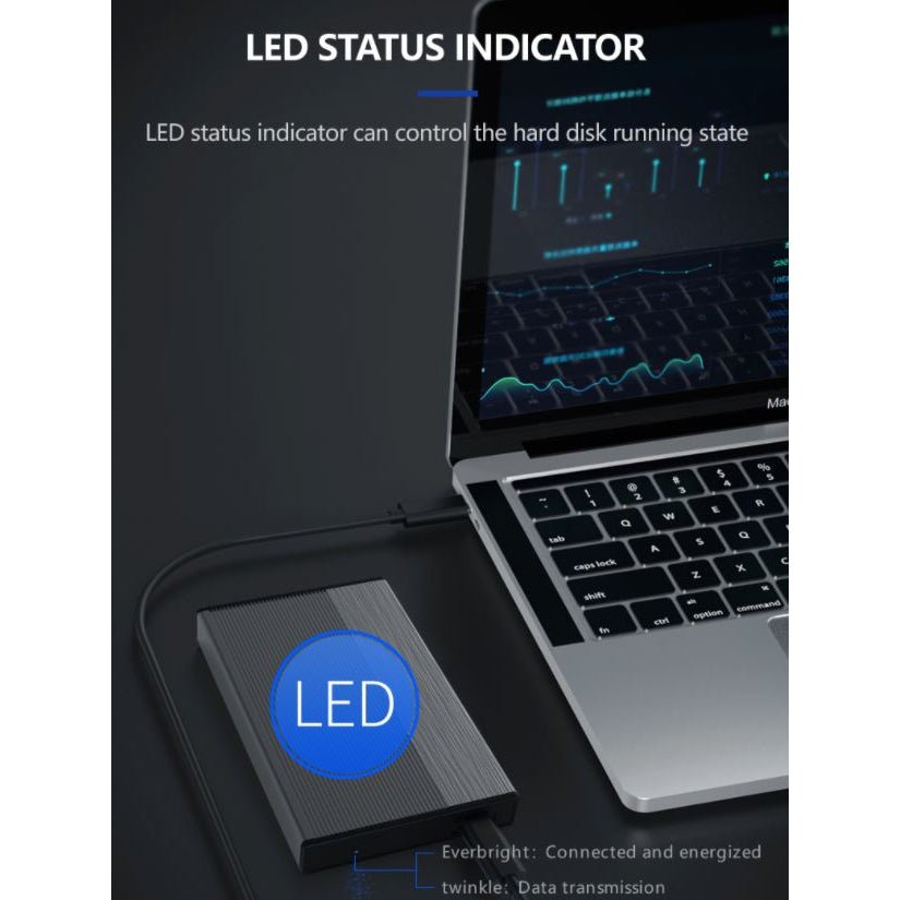 Алуминиева външна кутия за хард диск, 2.5 инча, USB 3.0/SATA, Atron BS - MR23G - Atron