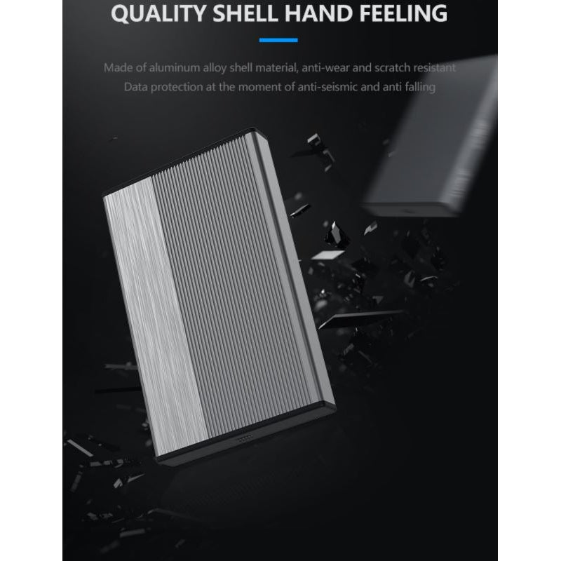 Алуминиева външна кутия за хард диск, 2.5 инча, USB 3.0/SATA, Atron BS - MR23G - Atron