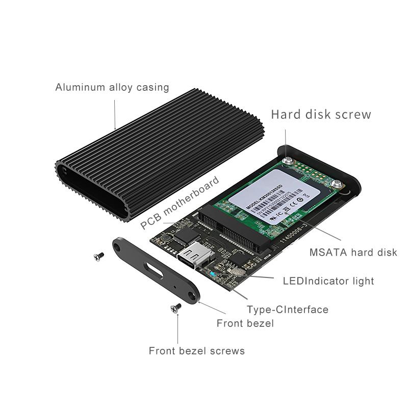Алуминиева външна кутия за msata ssd -BS-M3T Atron 