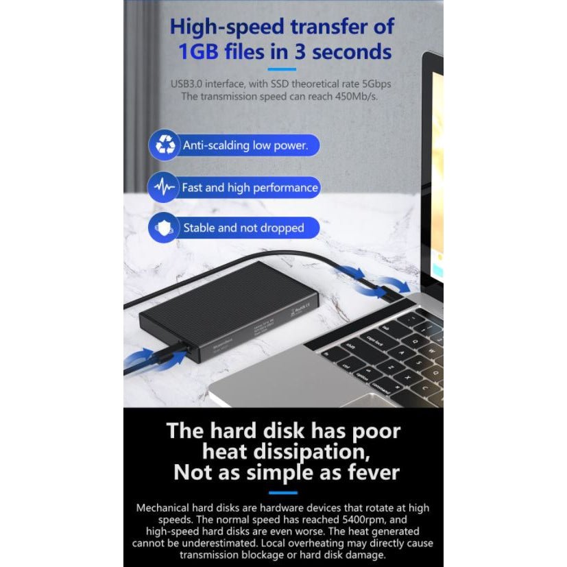 Алуминиева външна кутия за твърд диск 2.5 инча, USB3.0/SATA, Atron BS - MR23F - Atron