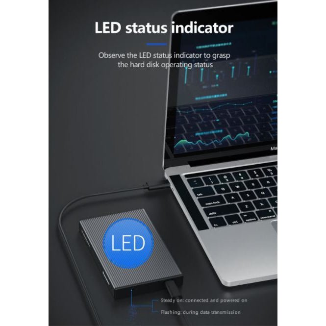 Алуминиева външна кутия за твърд диск 2.5 инча, USB3.0/SATA, Atron BS - MR23F - Atron