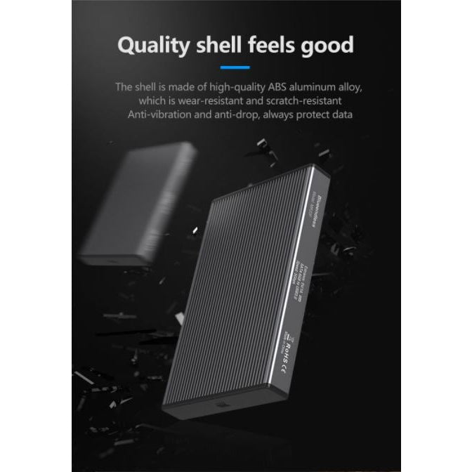 Алуминиева външна кутия за твърд диск 2.5 инча, USB3.0/SATA, Atron BS - MR23F - Atron