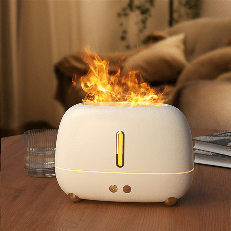 Арома дифузер и овлажнител за въздух с ефект пламък, LED светлини, iFire, 250 мл. - Atron