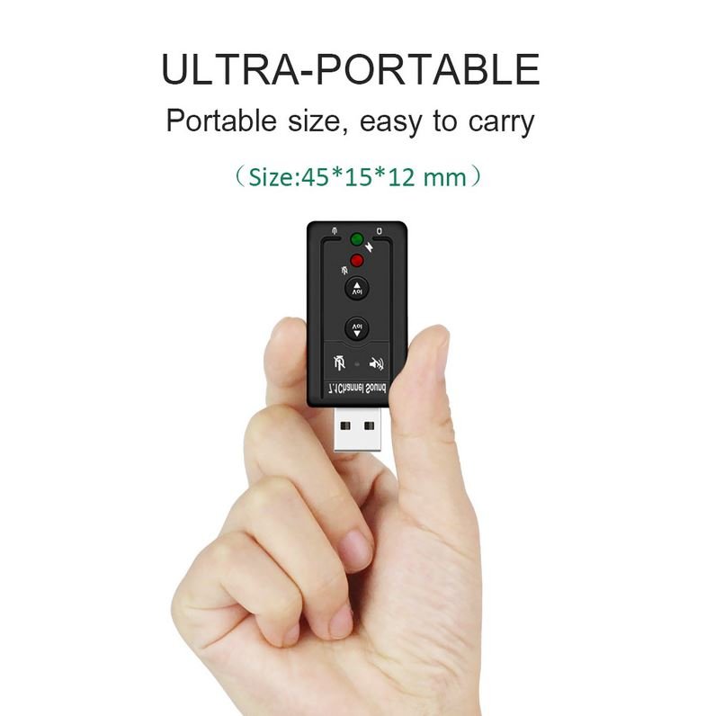Аудио звукова карта USB 2.0 външна за компютър 3D конвертор 7.1 - Atron