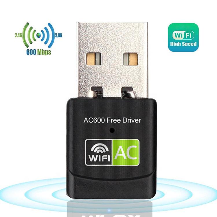 Безжичен USB WiFi адаптер за безжична връзка със скорост до 600Mbps, AC600, USB 2.0 - Atron