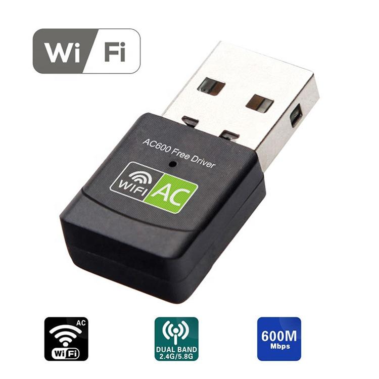 Безжичен USB WiFi адаптер за безжична връзка със скорост до 600Mbps, AC600, USB 2.0 - Atron