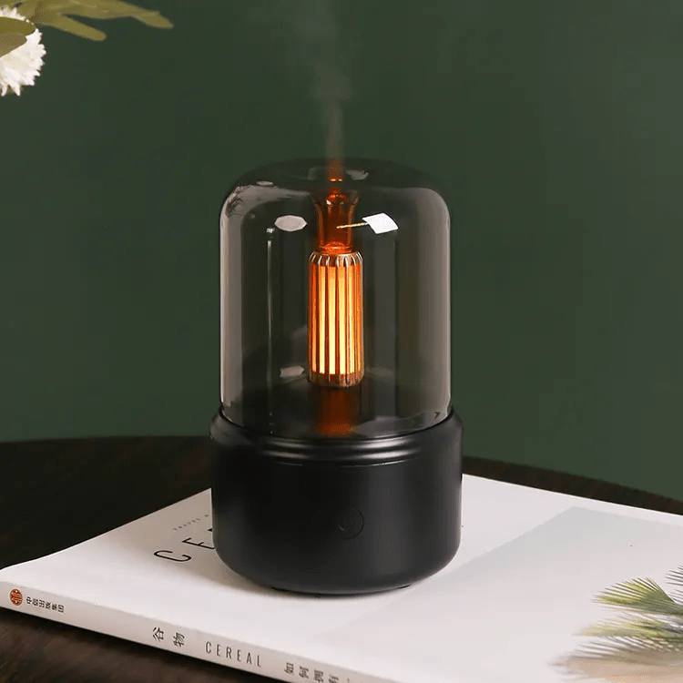 Дифузер за етерични масла, Арома дифузер и овлажнител - Candle, 120мл - Atron