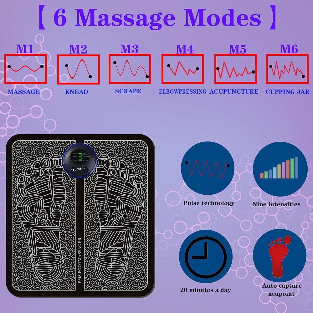 Pad de masaj electric cu 6 moduri de masaj și 9 nivele