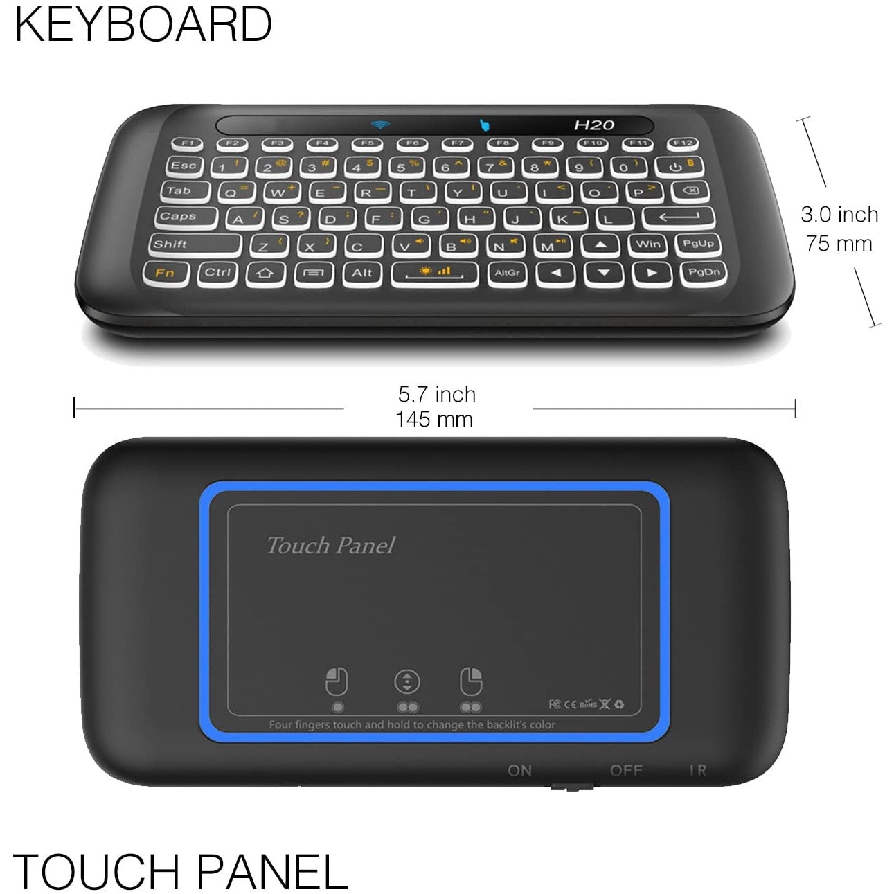 безжична клавиатура и мишка за телевизор - Atron H20
