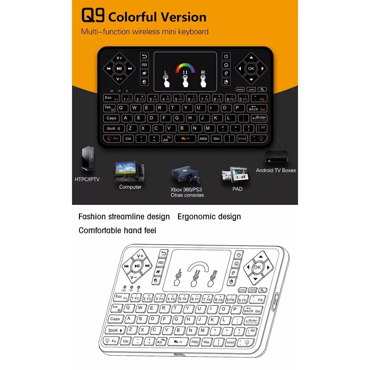 клавиатура и мишка за телевизор - Atron Q9