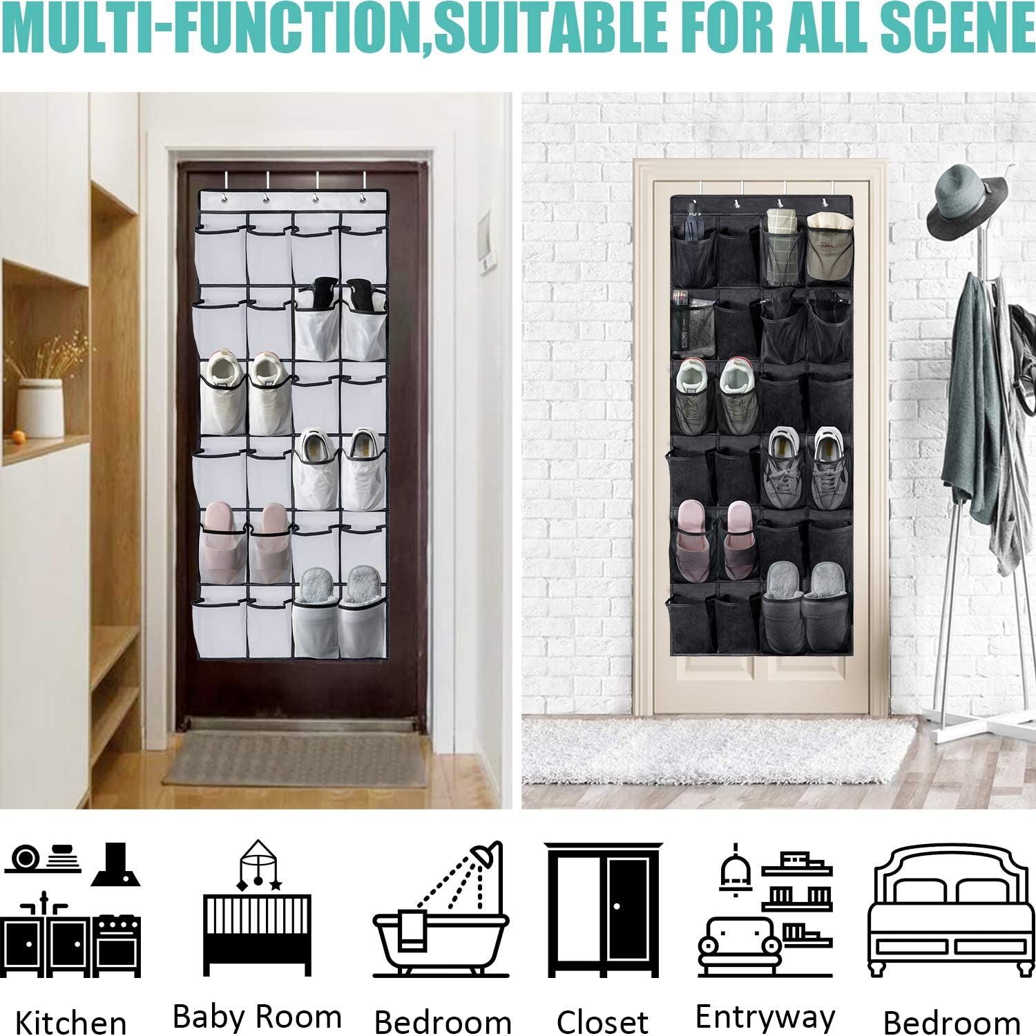 Органайзер за Съхранение на Обувки с 24 Джоба, Черен - Atron - Atron