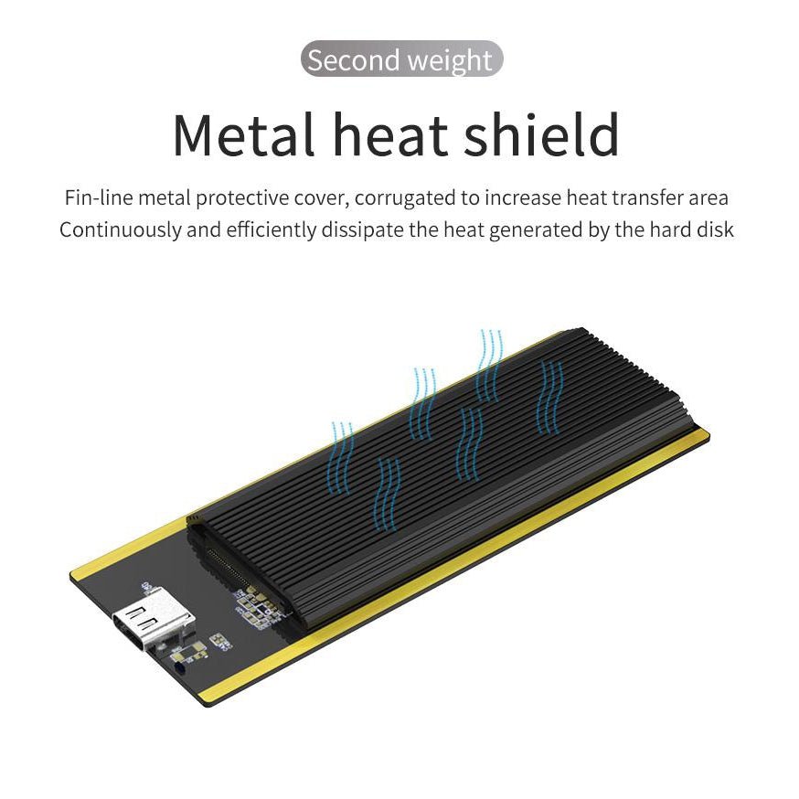 Преносима SSD кутия за твърд диск M.2 към Type - C USB 3.1 NVMe PCIE Msata, Алуминиев корпус - Atron BS - M280G - Atron