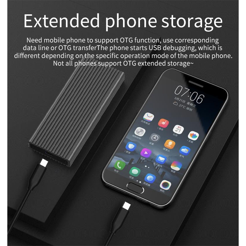 Преносима SSD кутия за твърд диск M.2 към Type - C USB 3.1 NVMe PCIE Msata, Алуминиев корпус - Atron BS - M280G - Atron