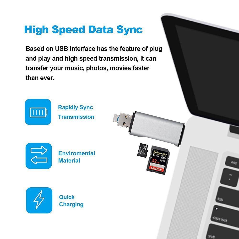 OTG четец на карти памет, USB и Micro USB - Атрон