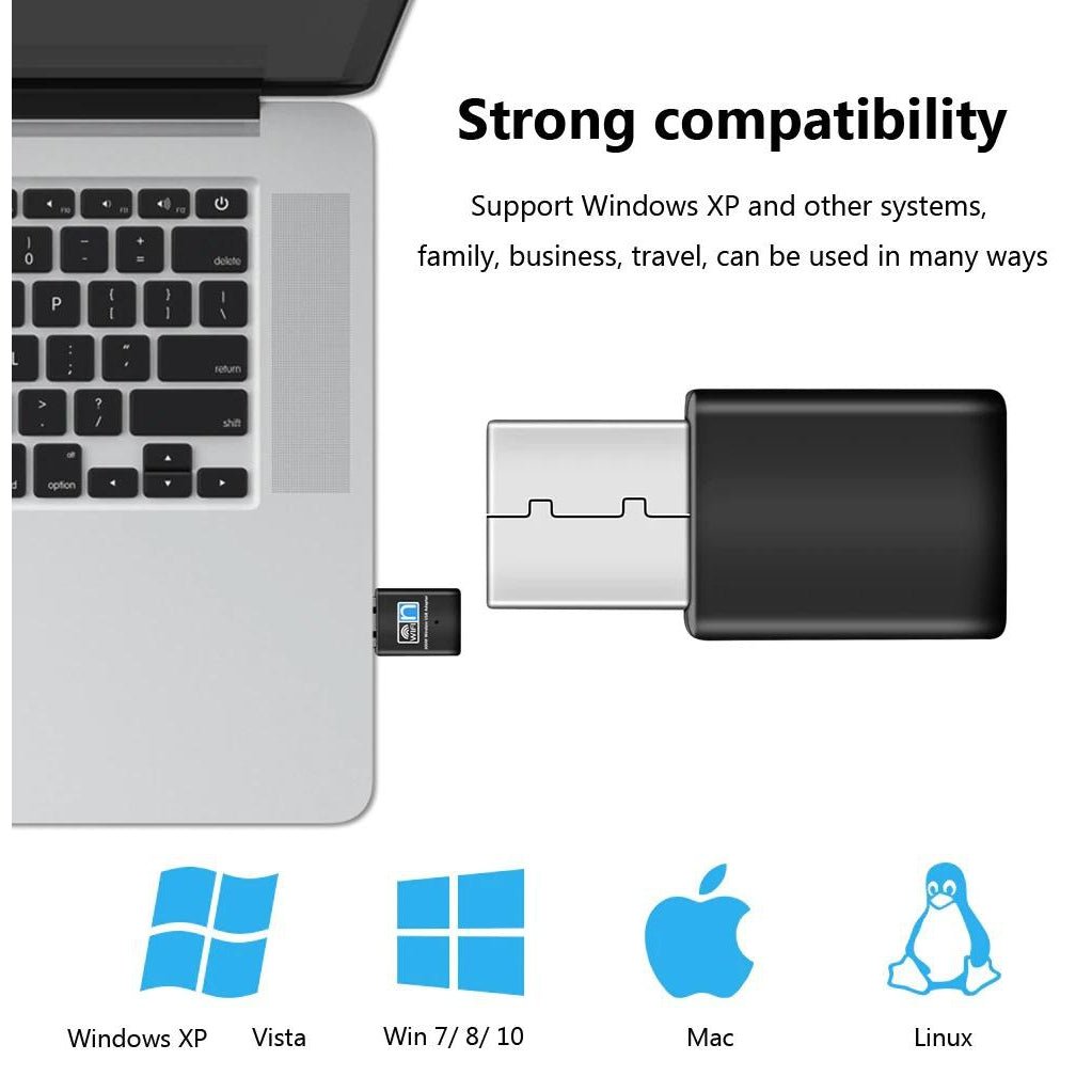 USB Wifi Adapter скорост 300Mbps, Wireless безжичен адаптер USB 2.0 - Atron