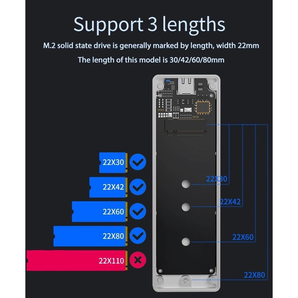Външна кутия за M.2 диск/SSD USB3.1 Type C to M.2 NVMe PCIE, Алуминиева, Atron PC280A - Atron