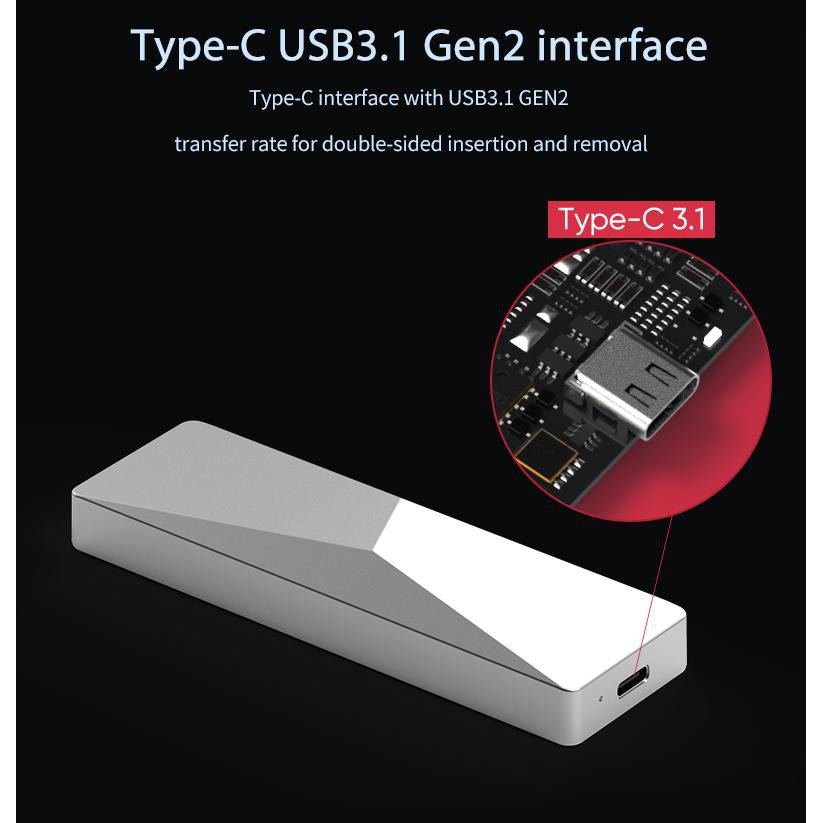 Външна кутия за M.2 диск/SSD USB3.1 Type C to M.2 NVMe PCIE, Алуминиева, Atron PC280A - Atron