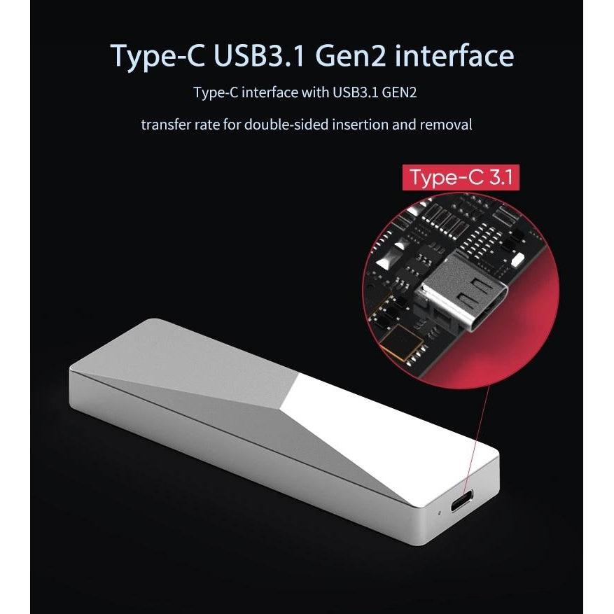 Външна кутия за M.2 диск/SSD USB3.1 Type C to M.2 NVMe PCIE, Алуминиева, Atron PC280A